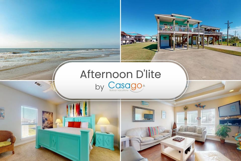 Escape Steps to Beach Large Deck Group Ready House in Bolivar Peninsula
