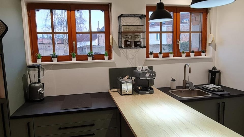 Coffee/tea facilities, Kitchen or kitchenette, stove, toaster