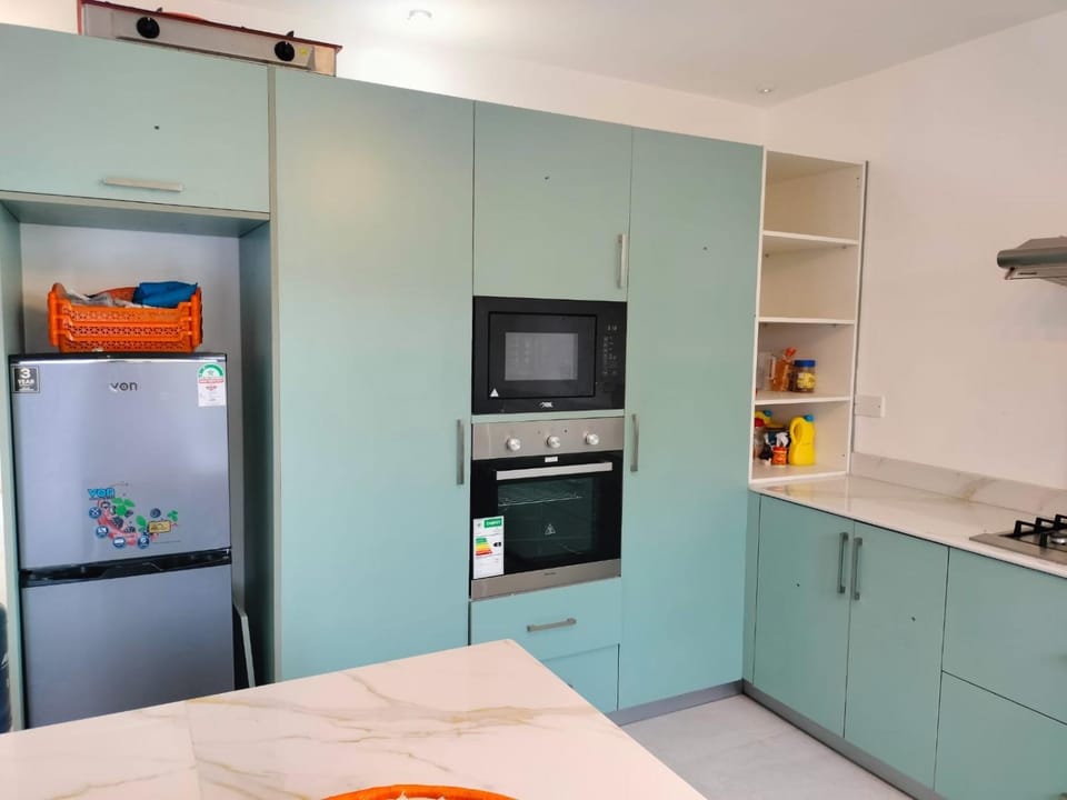 Kitchen or kitchenette, microwave, oven, stove, kitchen