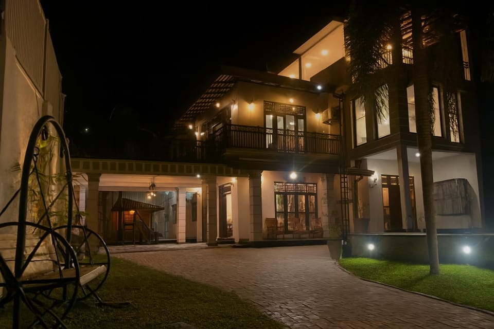 Property building, Night, Garden view