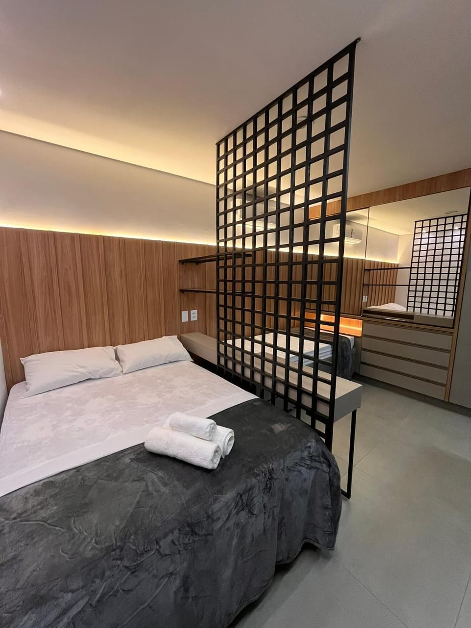 Bed, Photo of the whole room, Bedroom, towels, wardrobe