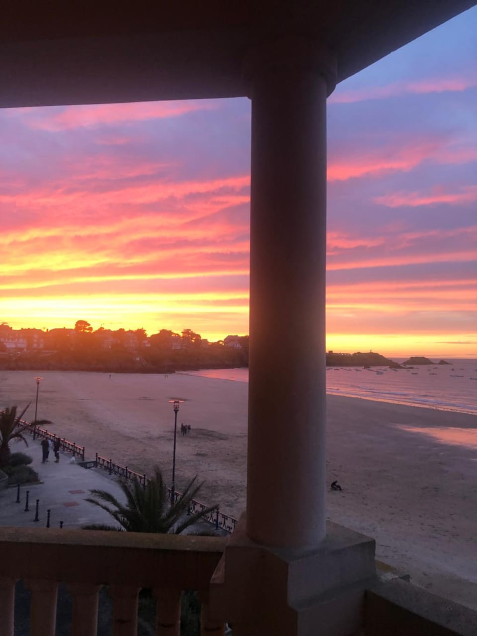 Beach, Sea view, Sunset