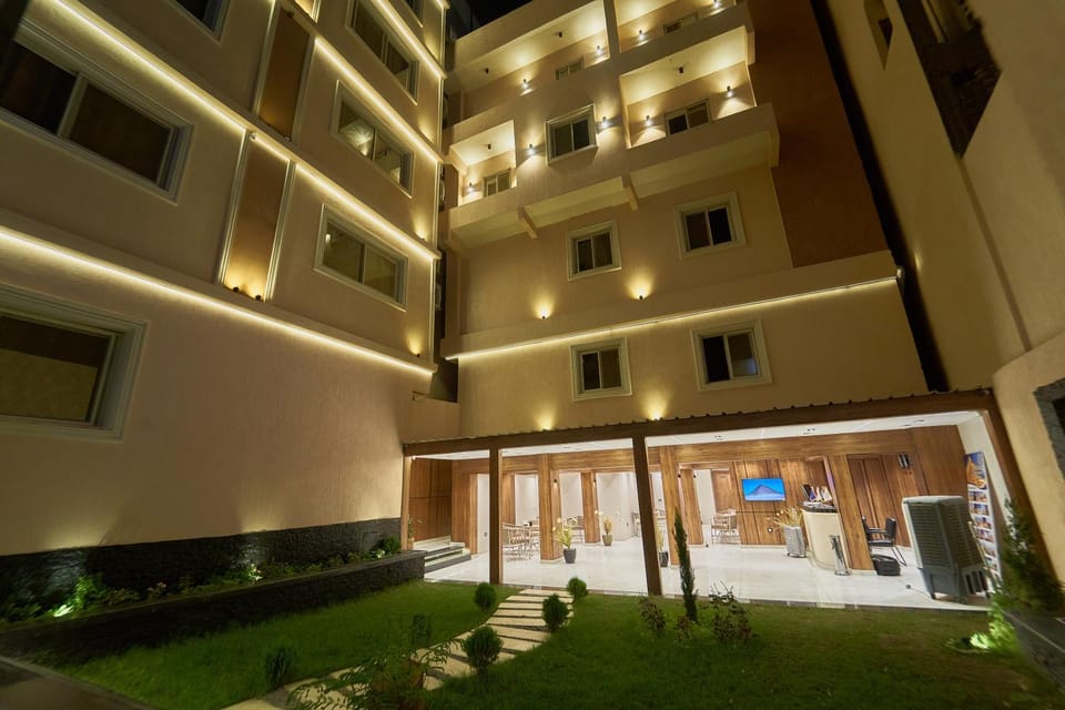Property building, Night, Garden