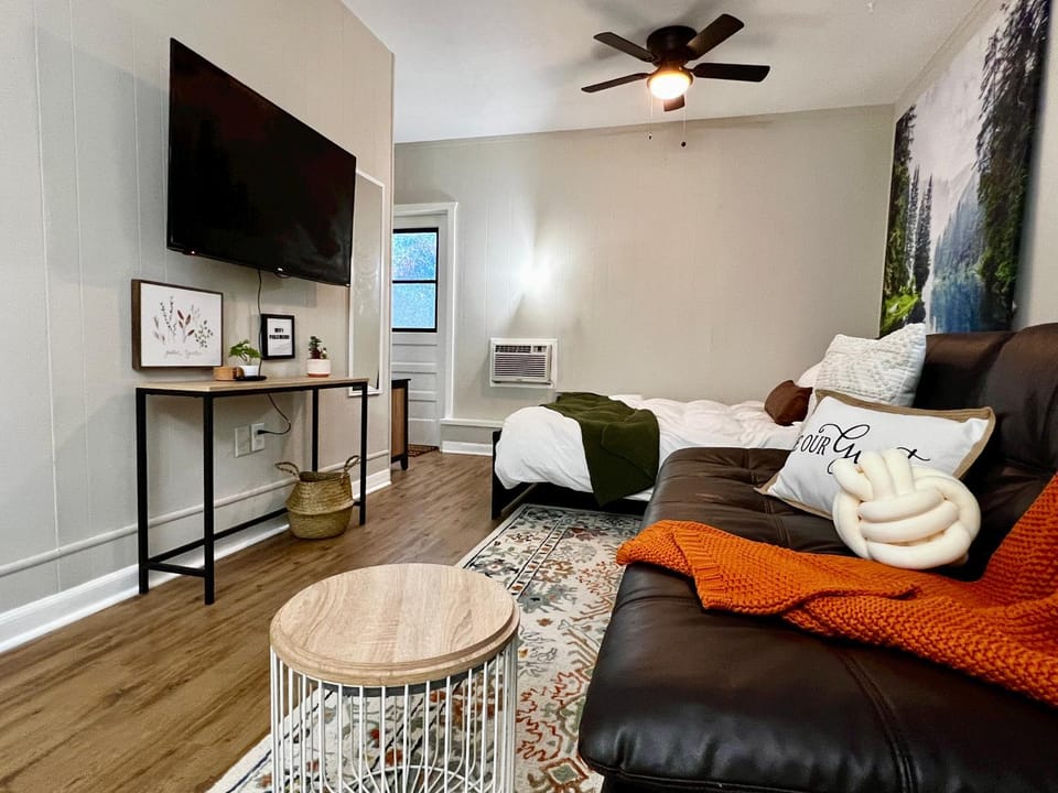 Communal lounge/ TV room, Bed, TV and multimedia, Living room, Seating area, Bedroom