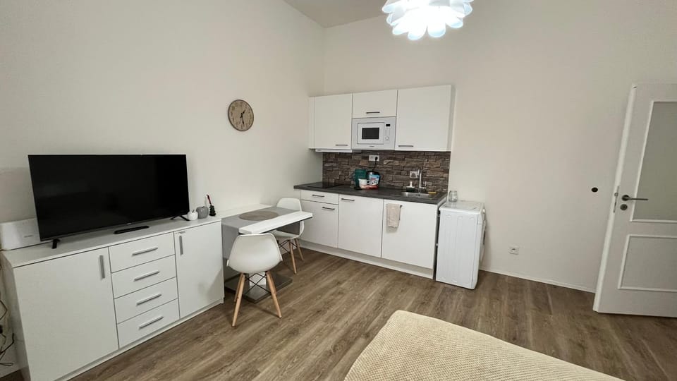 Kitchen or kitchenette, Dining area, washing machine, kitchen