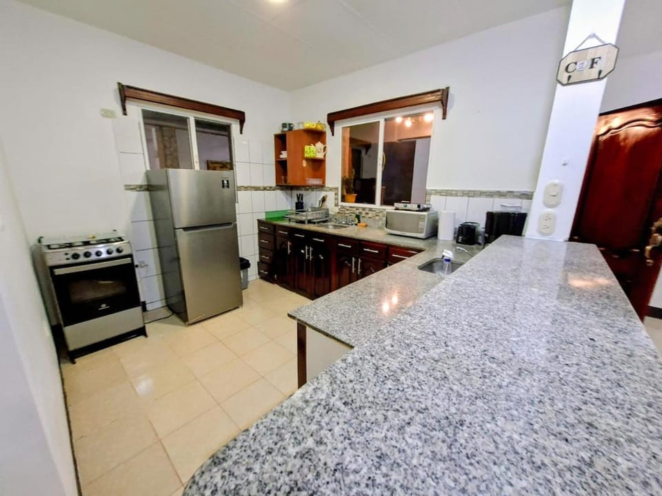 Kitchen or kitchenette, oven, toaster