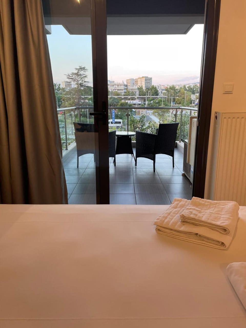 Bed, View (from property/room), Balcony/Terrace, Seating area, Dining area, towels