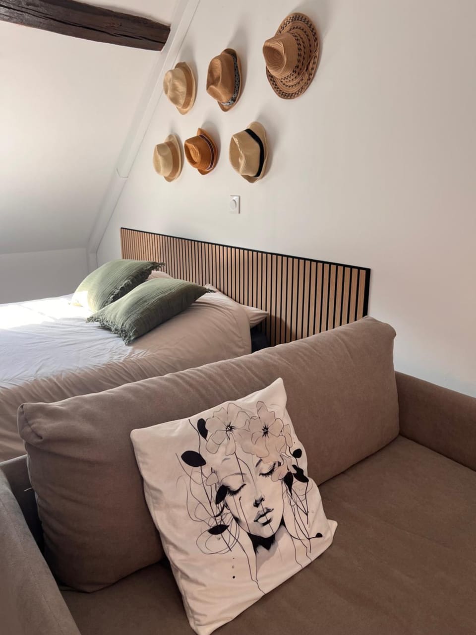 Bed, Living room, Bedroom