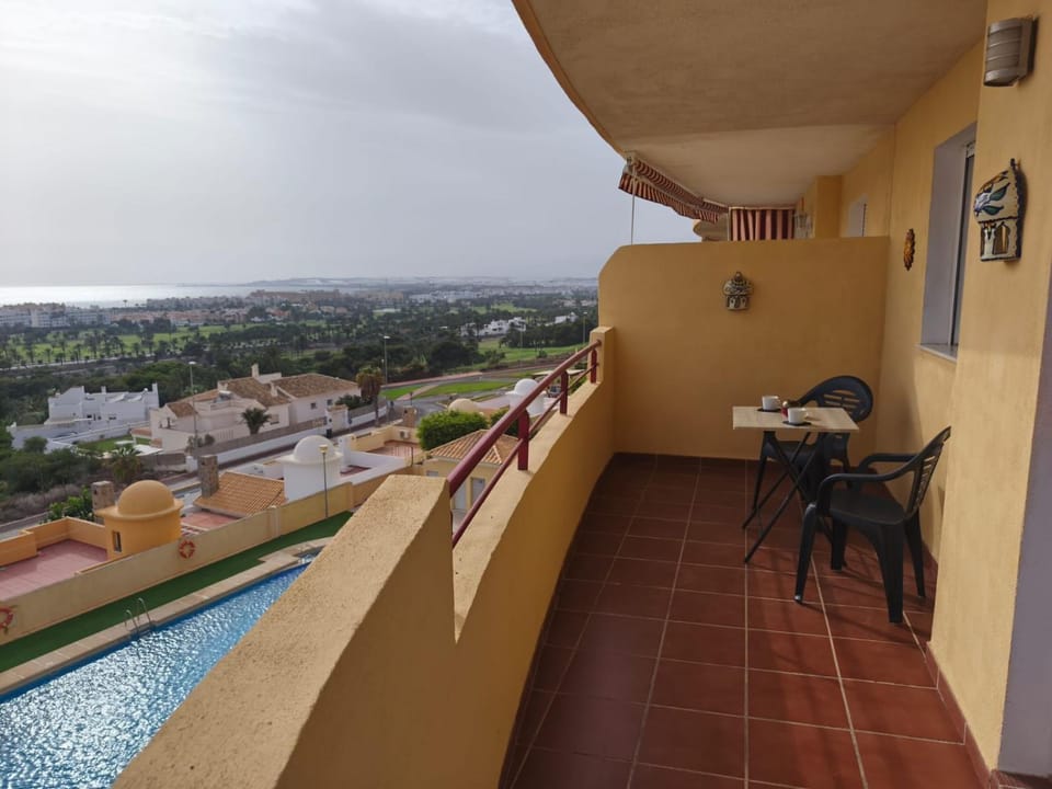 View (from property/room), Balcony/Terrace, Pool view, Sea view, Swimming pool
