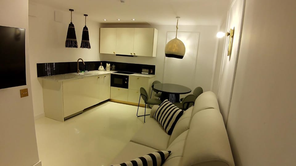 Living room, kitchen