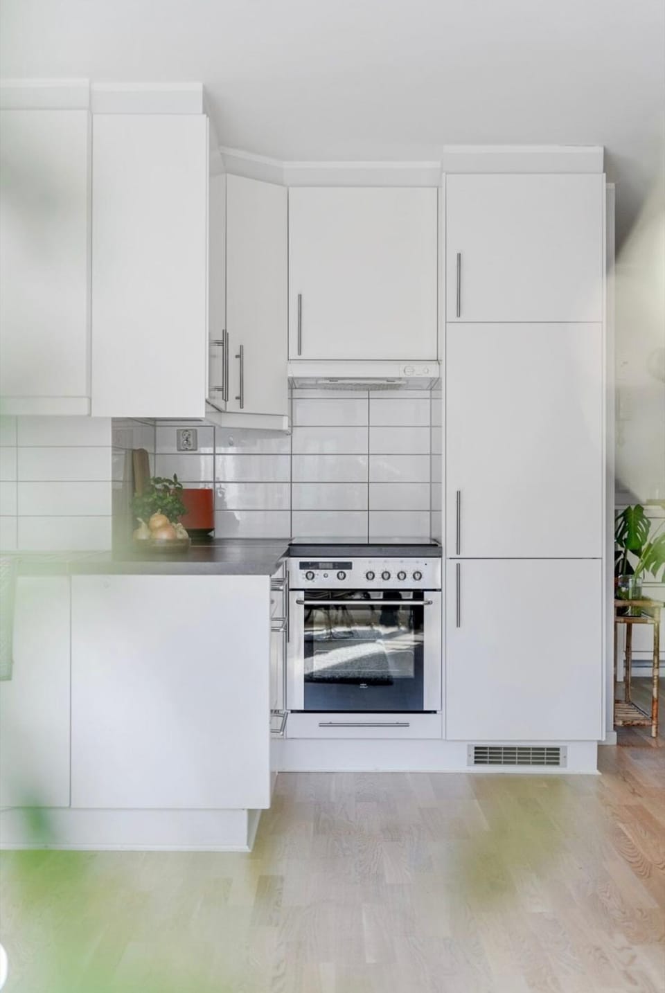 Kitchen or kitchenette, dishwasher, oven, stove