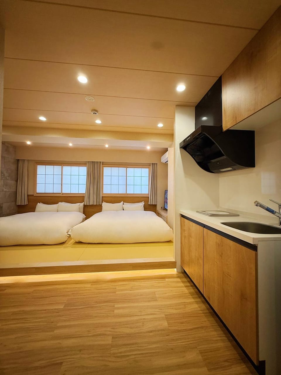 Bed, TV and multimedia, Kitchen or kitchenette, Photo of the whole room, Bedroom