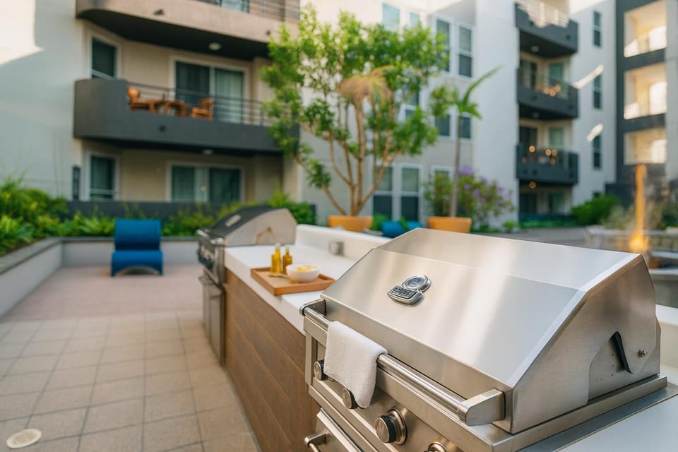 Communal lounge/ TV room, Day, BBQ facilities, View (from property/room), Balcony/Terrace, Evening entertainment, sunbed