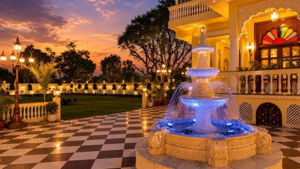 Property building, Nearby landmark, Night, Natural landscape, Garden, Garden view, Pool view, Swimming pool