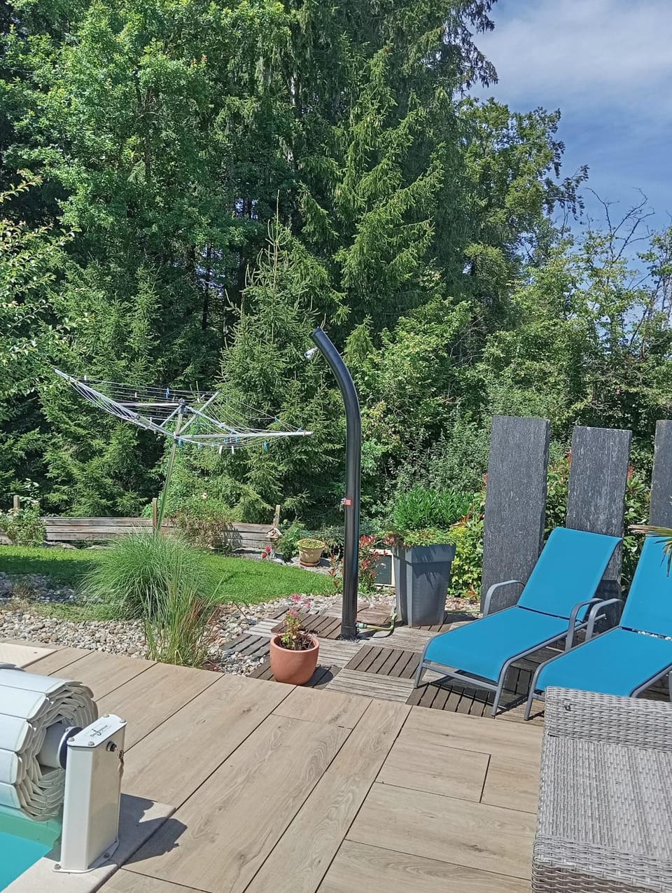 Patio, Natural landscape, Garden, Garden, Balcony/Terrace, Swimming pool, sunbed