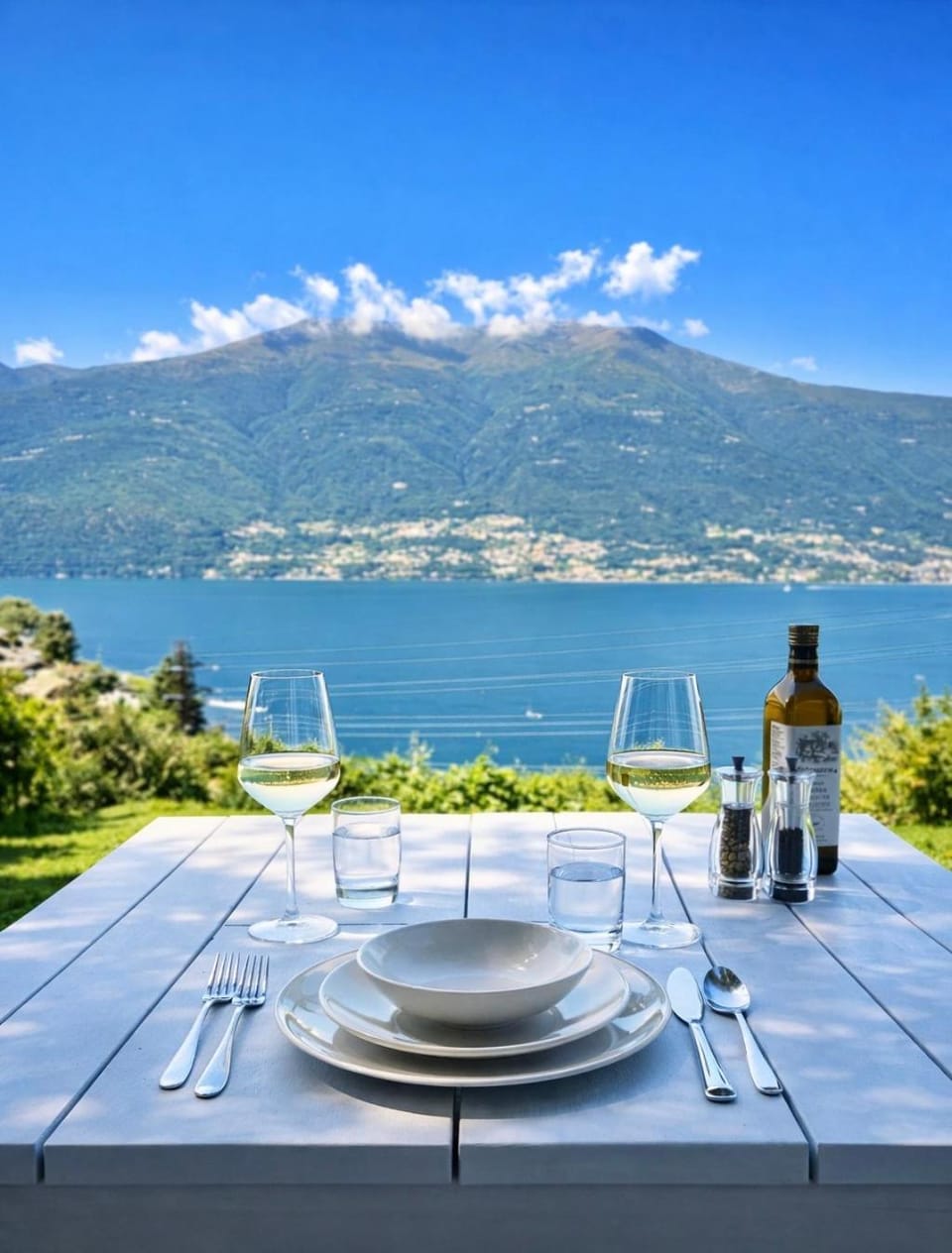 Day, Dining area, Lake view, Mountain view