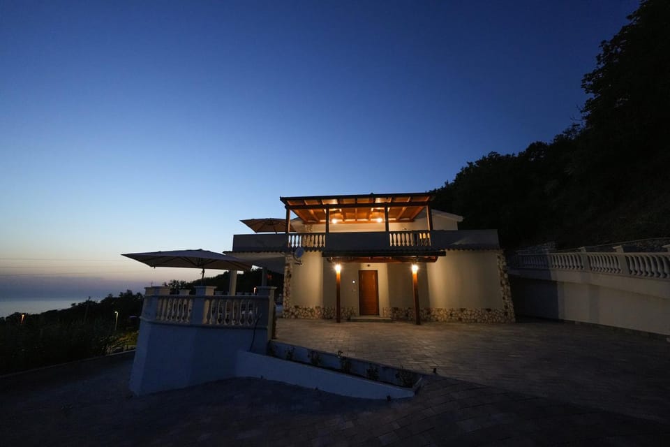Property building, Night, Natural landscape, View (from property/room), Balcony/Terrace