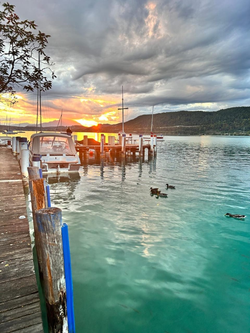 Nearby landmark, Lake view, Mountain view, Sunset