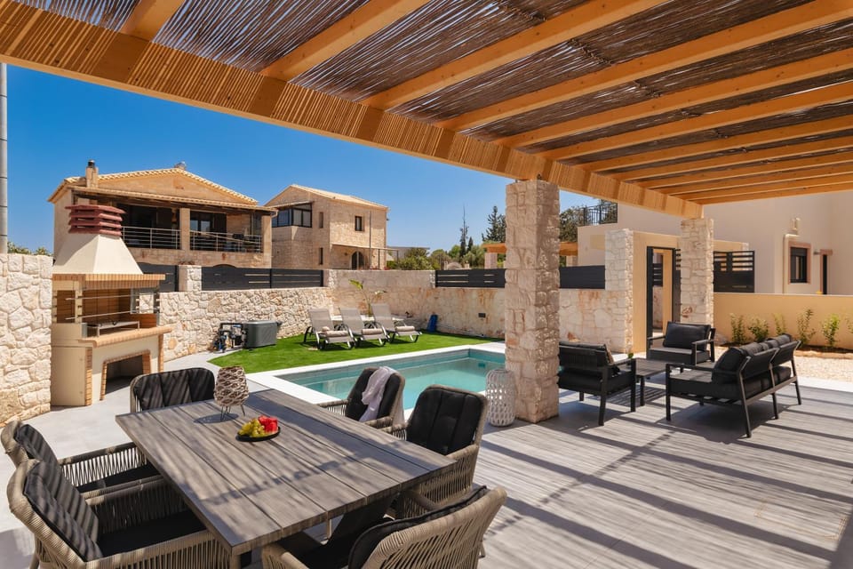 Balcony/Terrace, Living room, Seating area, Pool view, Swimming pool