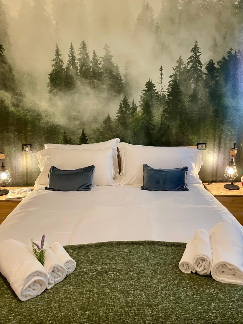 Bed, Photo of the whole room, Bedroom, towels