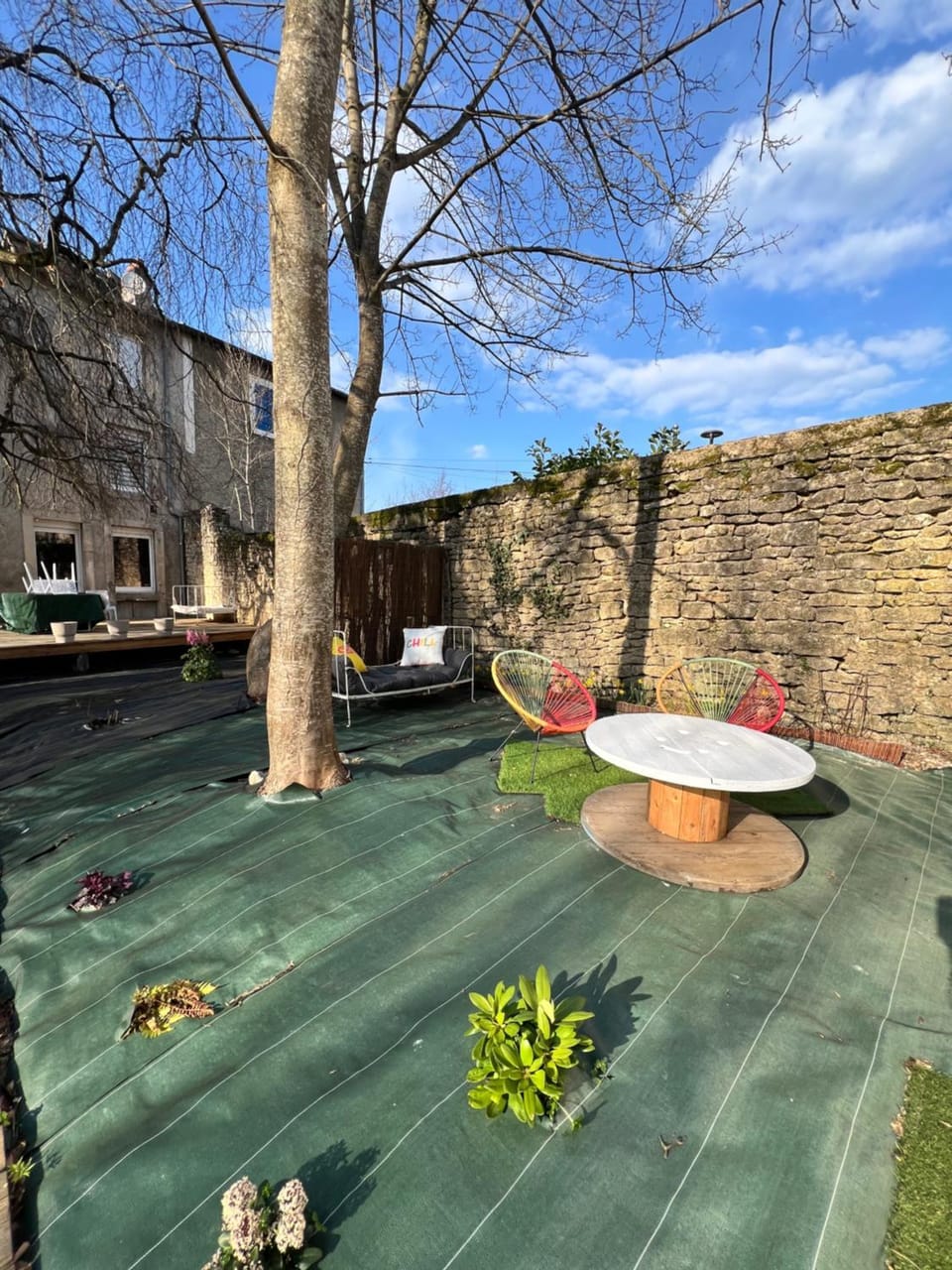 Property building, Spring, Garden view