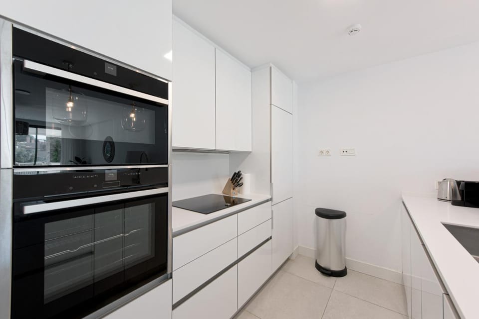 Kitchen or kitchenette, oven, stove