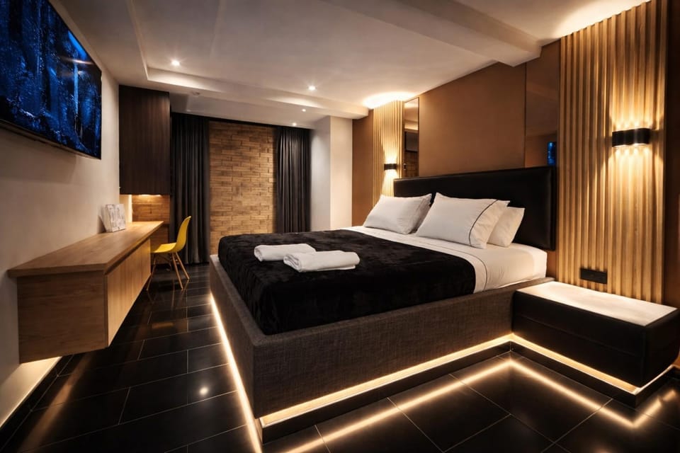 Bed, Bedroom, towels