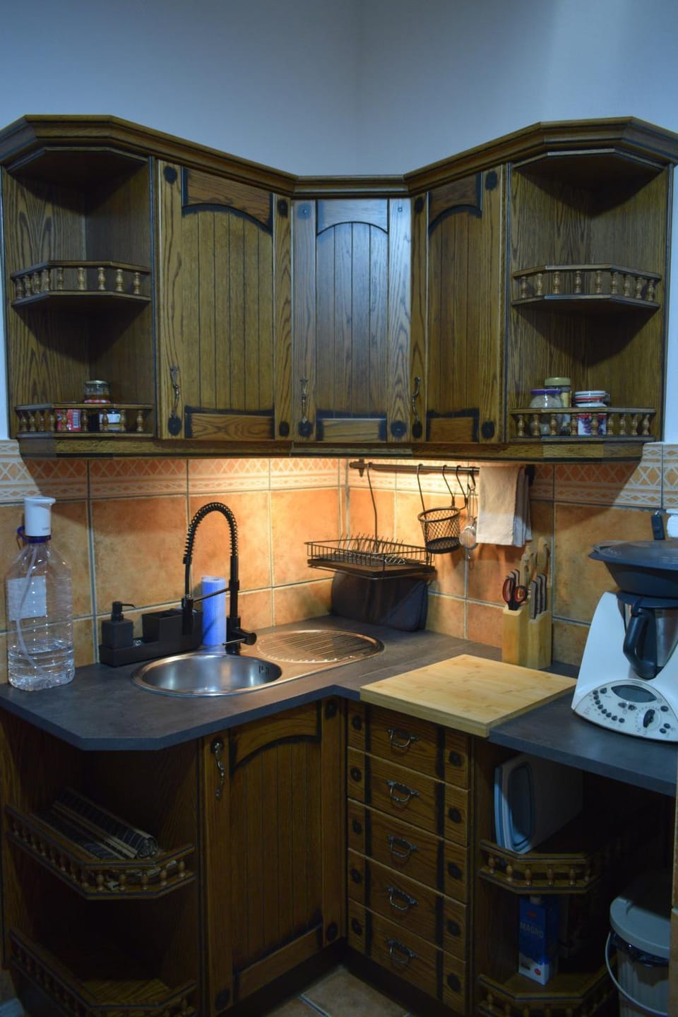 Kitchen or kitchenette, stove, toaster