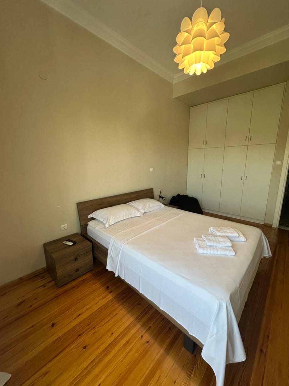 Bed, Photo of the whole room, Bedroom, towels, wardrobe
