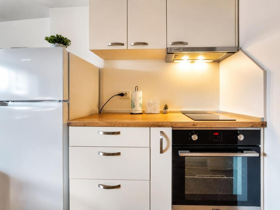Kitchen or kitchenette, oven, stove