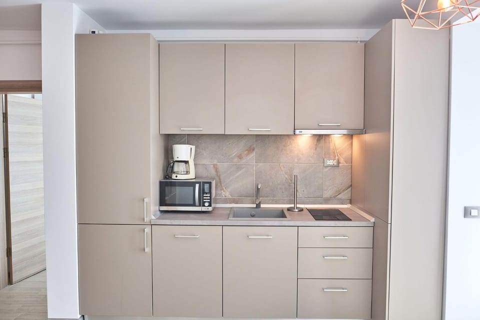 Coffee/tea facilities, Kitchen or kitchenette, microwave, stove