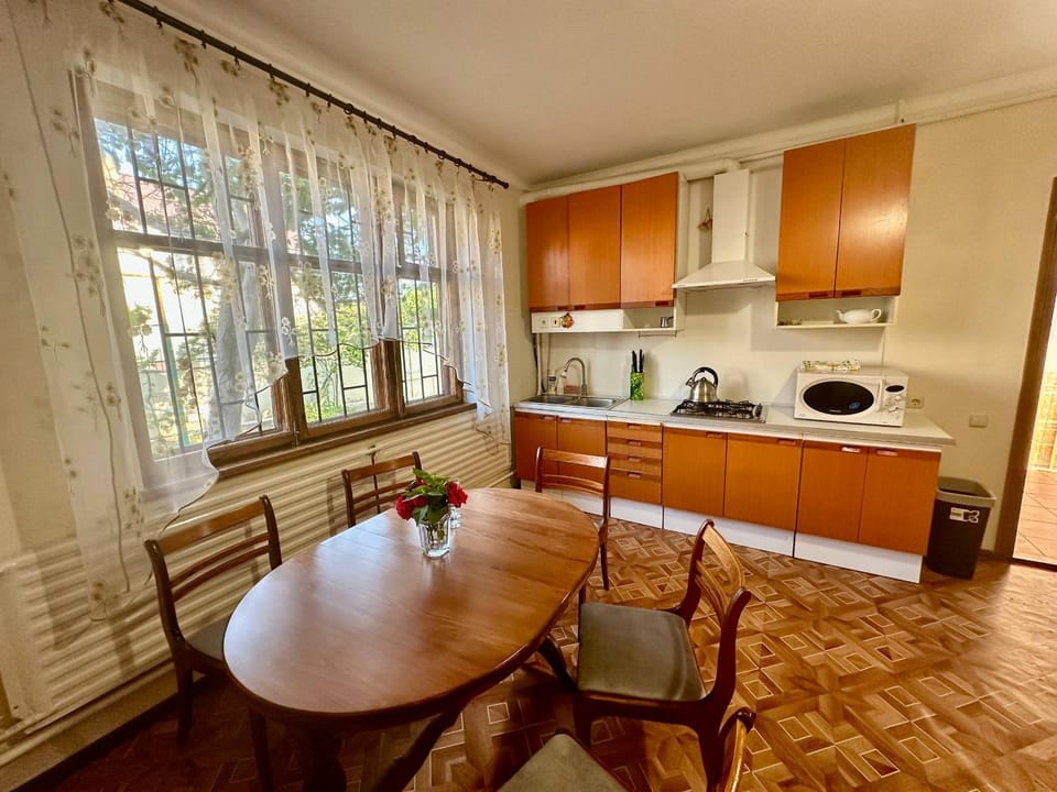 Kitchen or kitchenette, Dining area, stove