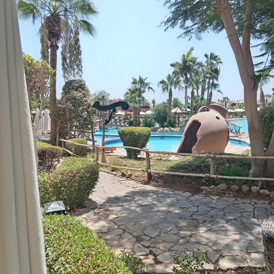 Day, Natural landscape, Garden, Garden view, Pool view, Swimming pool, Swimming pool