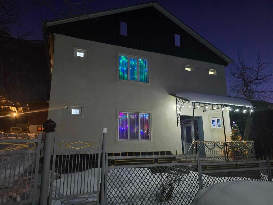 Property building, Night, Winter