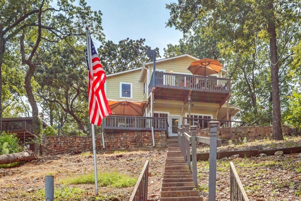 Dock + Views: Scenic Group Retreat on Grand Lake! House in Lake O The Cherokees