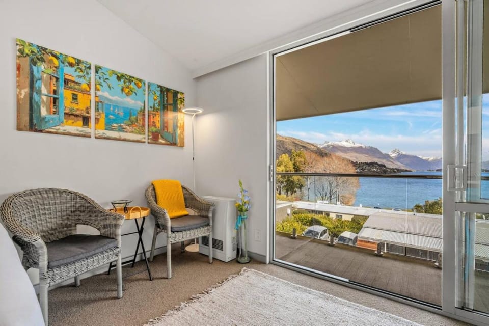 Living room, Seating area, Lake view