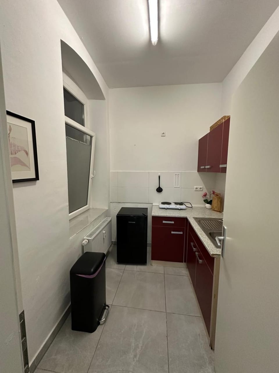 Kitchen or kitchenette, minibar, stove