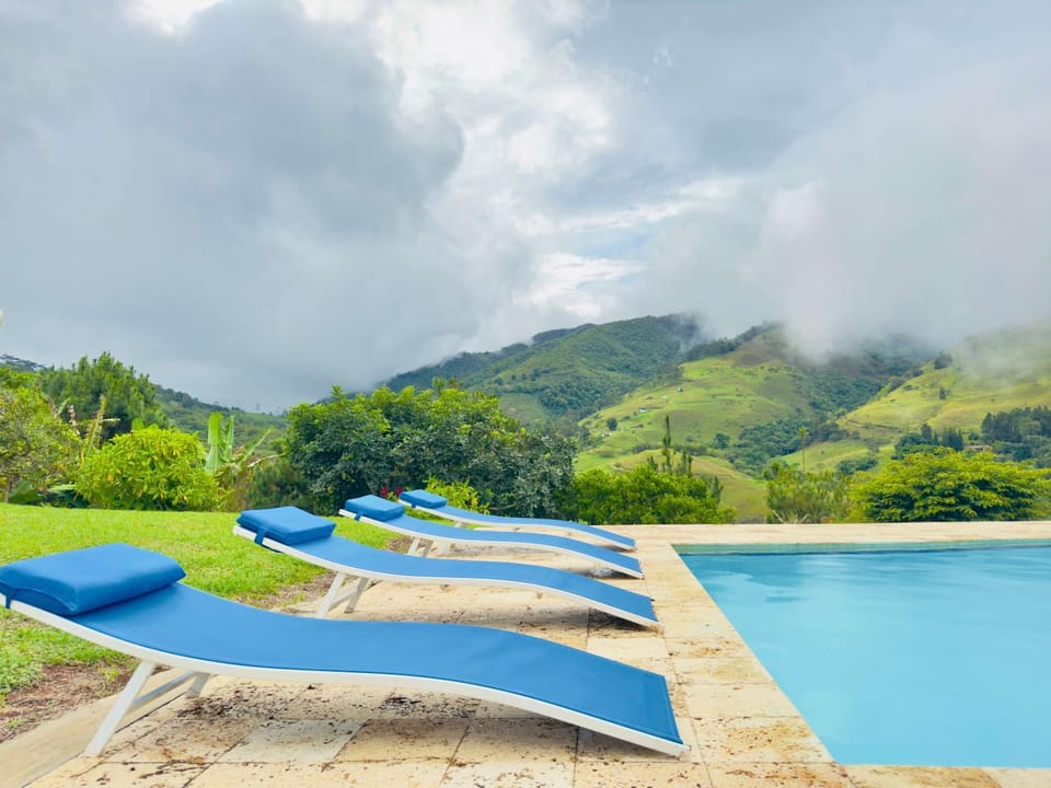 Natural landscape, Mountain view, Swimming pool, sunbed