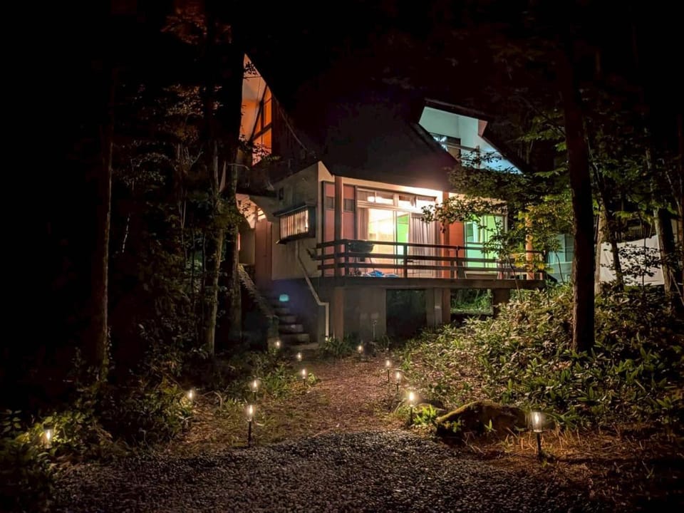 Property building, Night, Garden