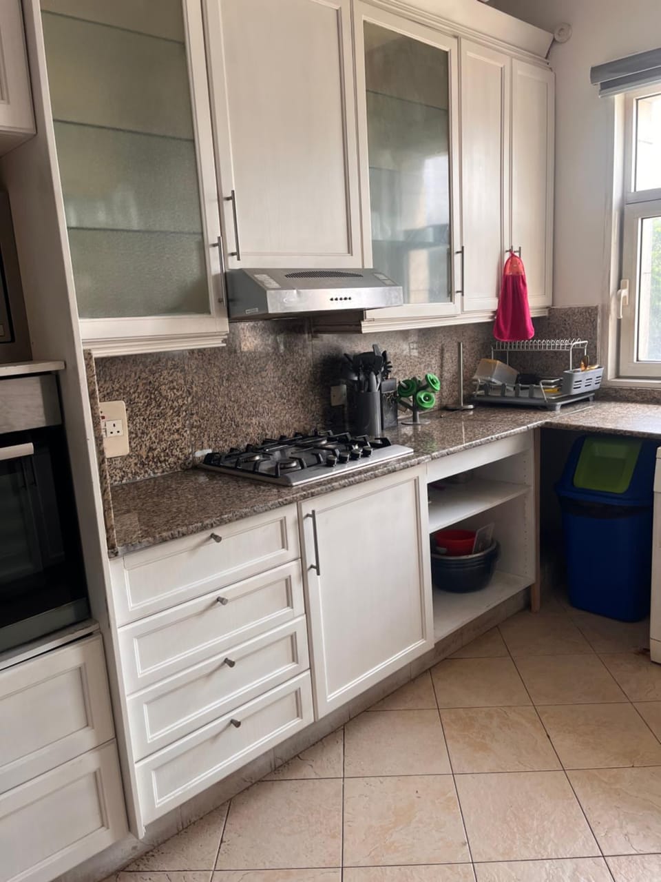 Kitchen or kitchenette, dishwasher, oven