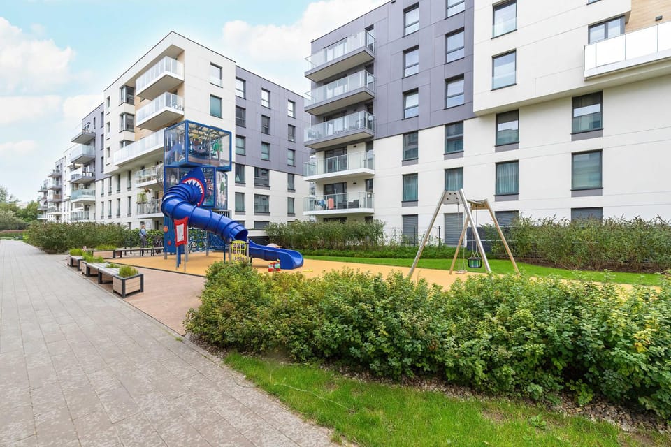 Property building, Day, Neighbourhood, Children play ground