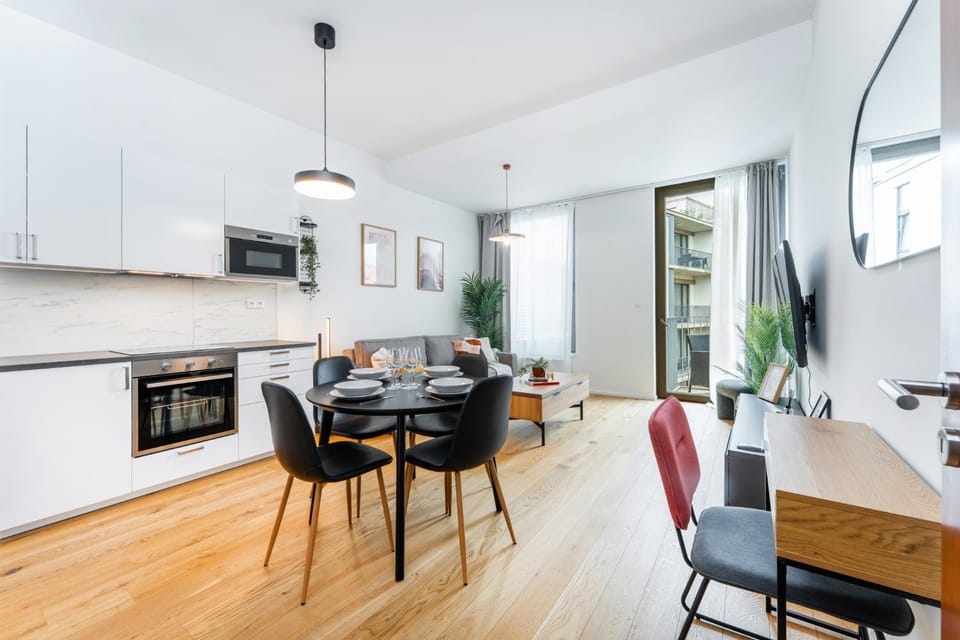 Kitchen or kitchenette, Living room, Seating area, Dining area, dishwasher, oven, stove