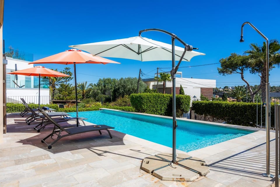 Property building, Living room, Swimming pool