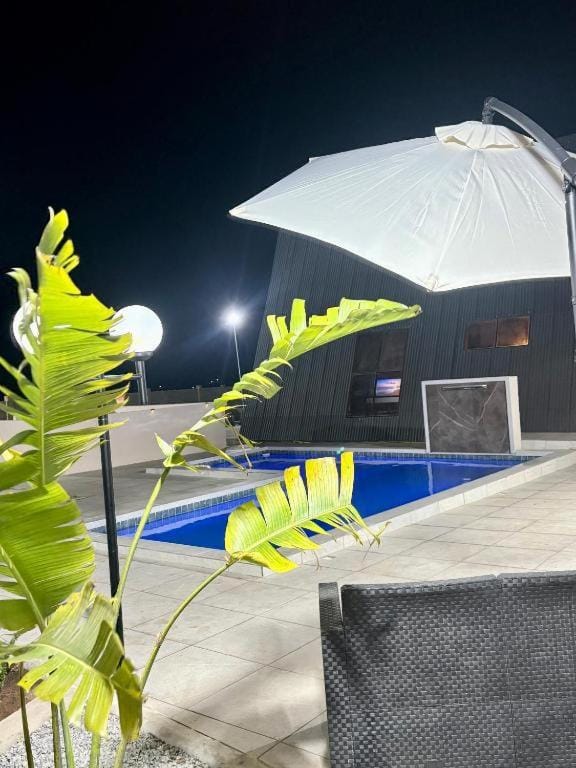 Night, Pool view, Swimming pool