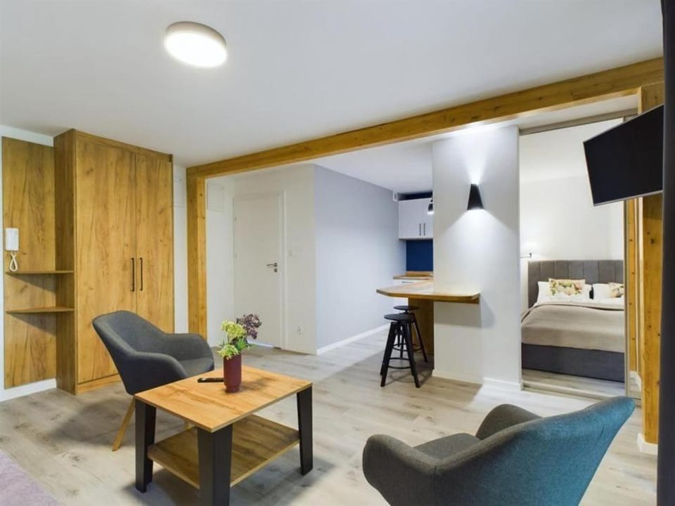 Bed, TV and multimedia, Kitchen or kitchenette, Living room, Photo of the whole room, Seating area, Dining area, Bedroom, wardrobe