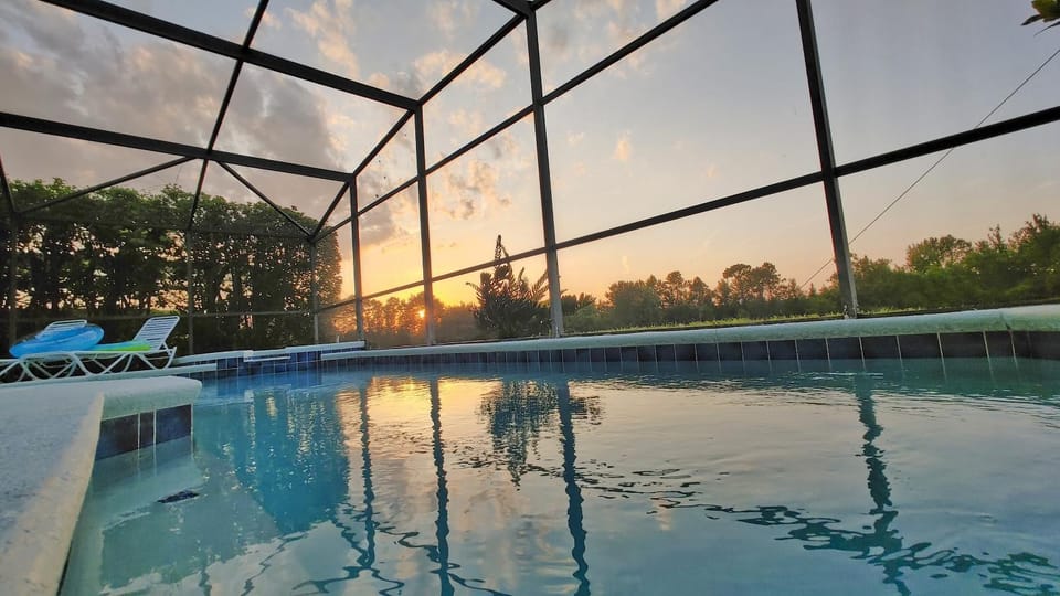 Swimming pool, Swimming pool, Sunset
