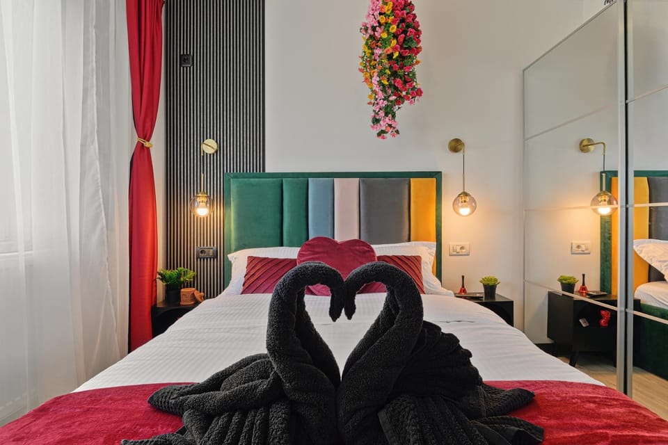 Bed, Photo of the whole room, Bedroom, towels, wardrobe