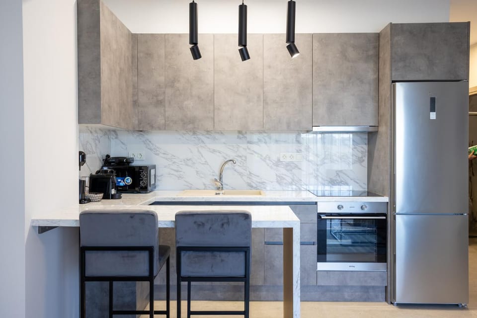 Kitchen or kitchenette, oven, stove