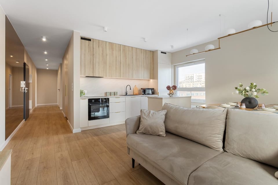 Kitchen or kitchenette, Living room, Seating area, stove