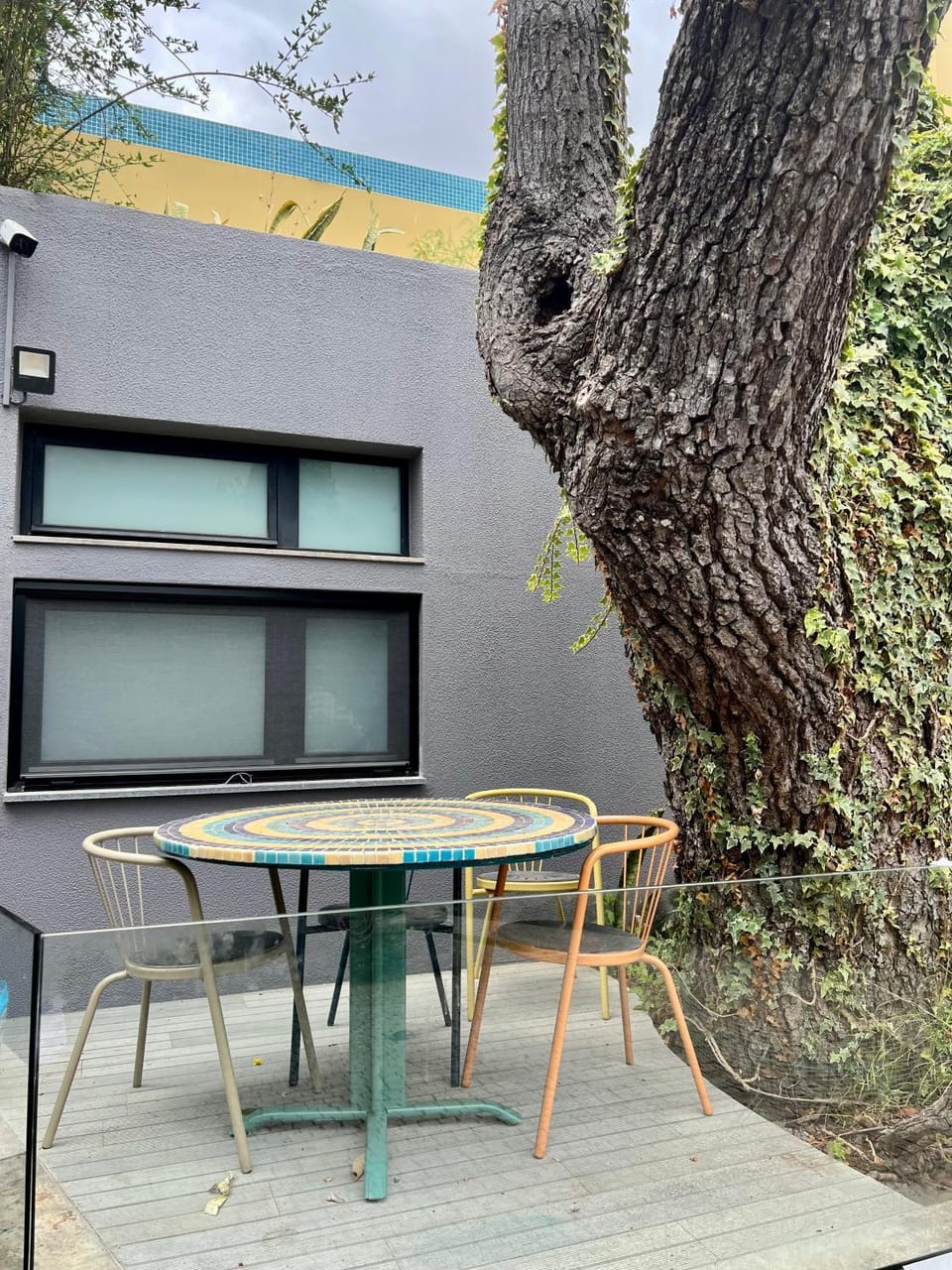 Patio, Spring, Day, Dining area